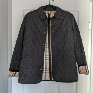 Burberry London Quilted Snap Front Jacket - Black